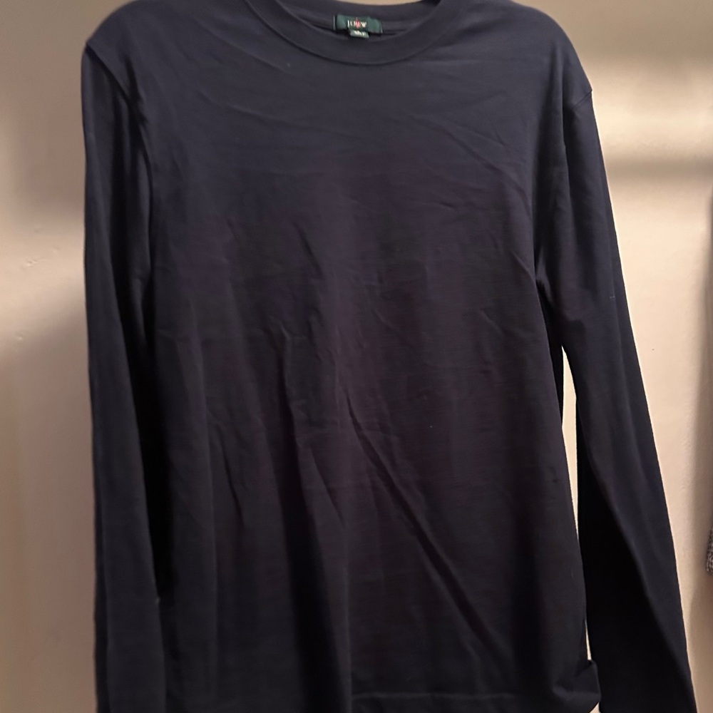 J. Crew Navy Relaxed Fit Long Sleeve Cotten Shirt